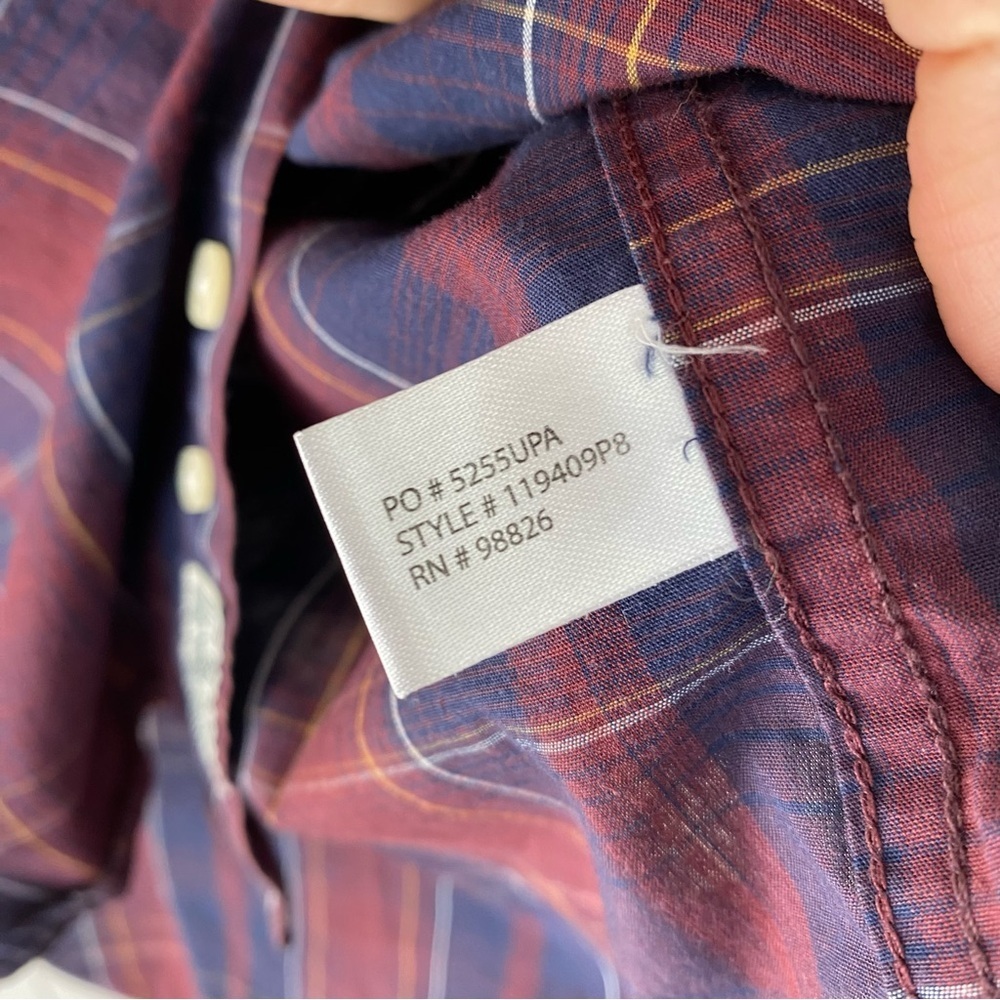 U.S. Polo Assn. Shirt Mens Large Red Blue Plaid Button Down Top - Picture 7 of 9